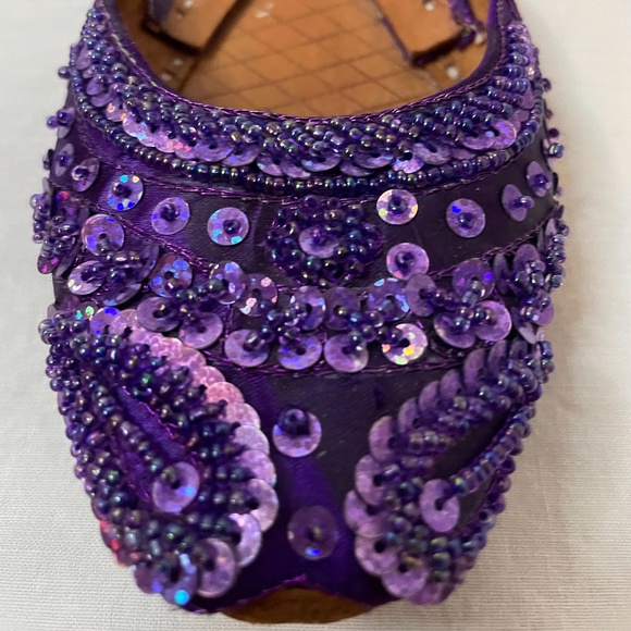 ❌ SOLD! Beachcomber handmade purple sequin flats! - Picture 2 of 13